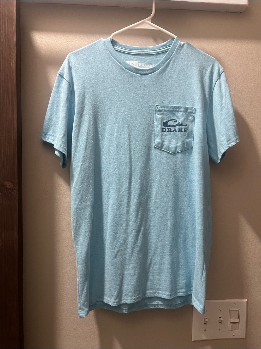Drake Sky Blue Pocket Crew Tee - Men's